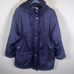 Vintage Eddie Bauer Parka Jacket Women’s M Thinsulate Lite Loft Navy Blue Parka